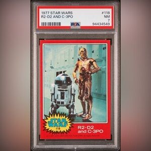 1977 Star Wars #118 R2-D2 And C3-PO PSA 7 FRESHLY GRADED